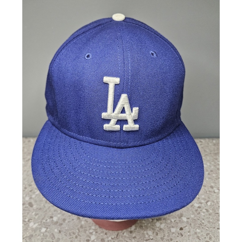 LA Dodgers 7 1/4 59FIFTY New Era MLB Hat Official On-Field Cap Royal Blue